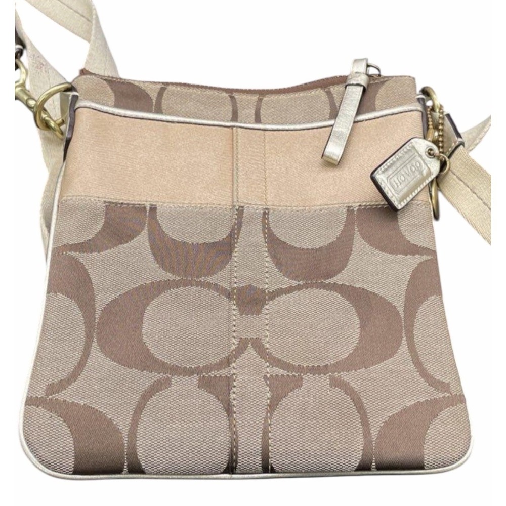 Coach Legacy Signature Swingpack Crossbody Bag Black 41207 Webbed Strap Travel